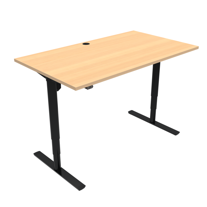 H&aelig;ve-/s&aelig;nkebord | 140x80 cm | B&oslash;g med sort stel