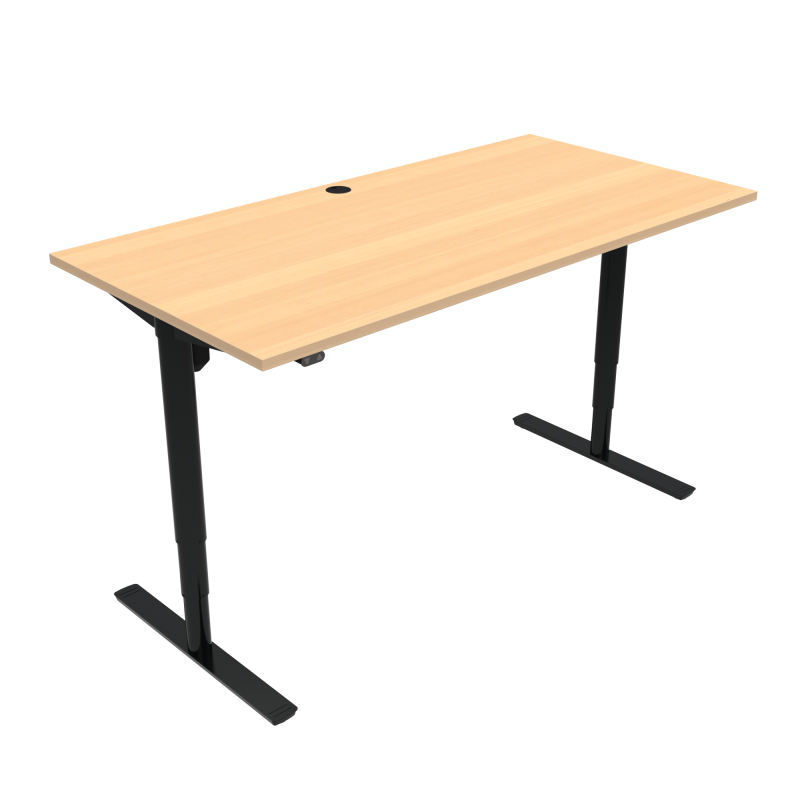 H&aelig;ve-/s&aelig;nkebord | 160x80 cm | B&oslash;g med sort stel