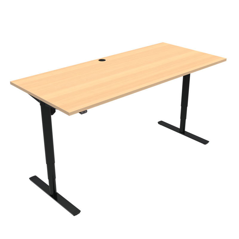 H&aelig;ve-/s&aelig;nkebord | 180x80 cm | B&oslash;g med sort stel
