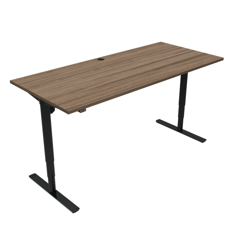 H&aelig;ve-/s&aelig;nkebord | 180x80 cm | Valn&oslash;d med sort stel