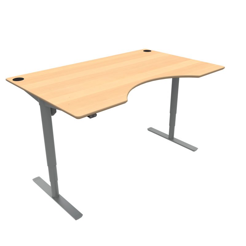 H&aelig;ve-/s&aelig;nkebord | 160x100 cm | B&oslash;g med s&oslash;lv stel