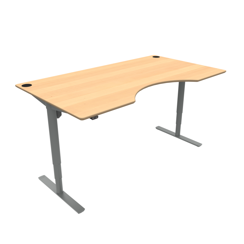 H&aelig;ve-/s&aelig;nkebord | 180x100 cm | B&oslash;g med s&oslash;lv stel