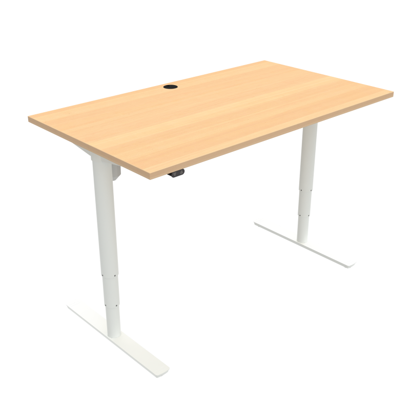 H&aelig;ve-/s&aelig;nkebord | 140x80 cm | B&oslash;g med hvidt stel