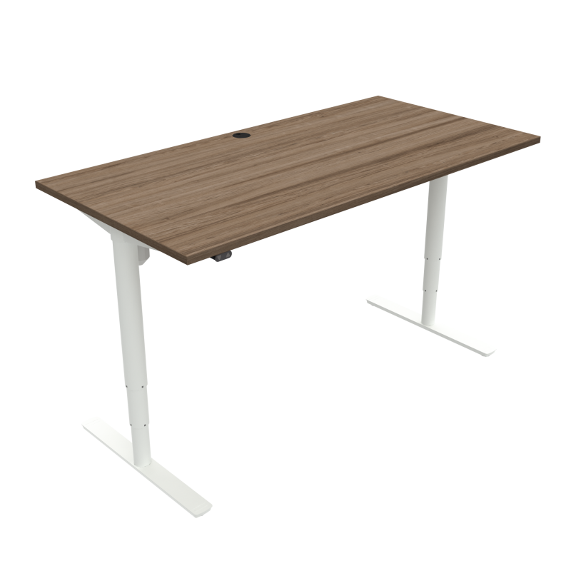 H&aelig;ve-/s&aelig;nkebord | 160x80 cm | Valn&oslash;d med hvidt stel