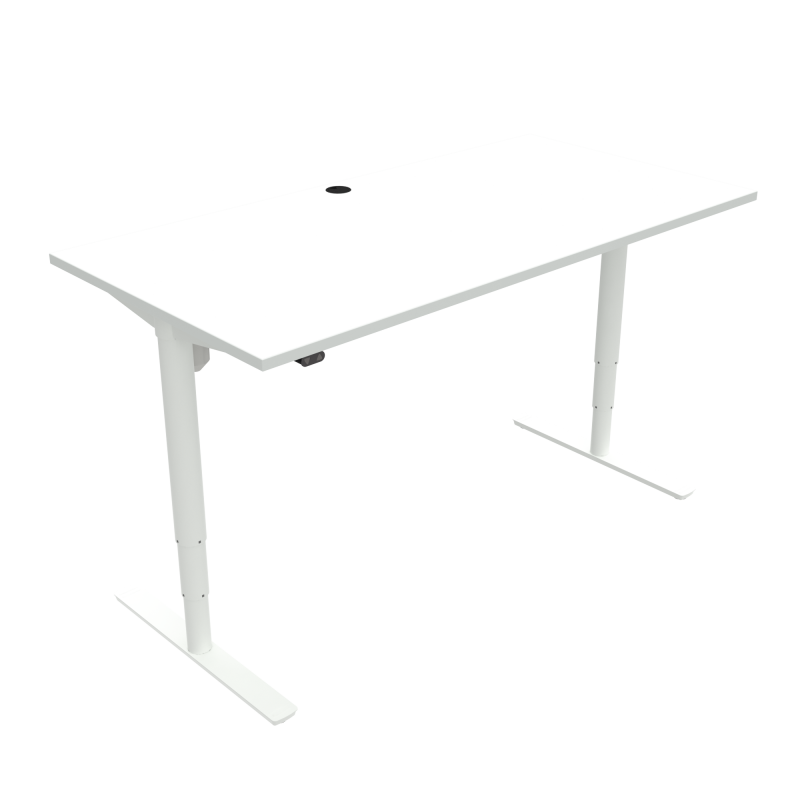 H&aelig;ve-/s&aelig;nkebord | 160x80 cm | Hvid med hvidt stel