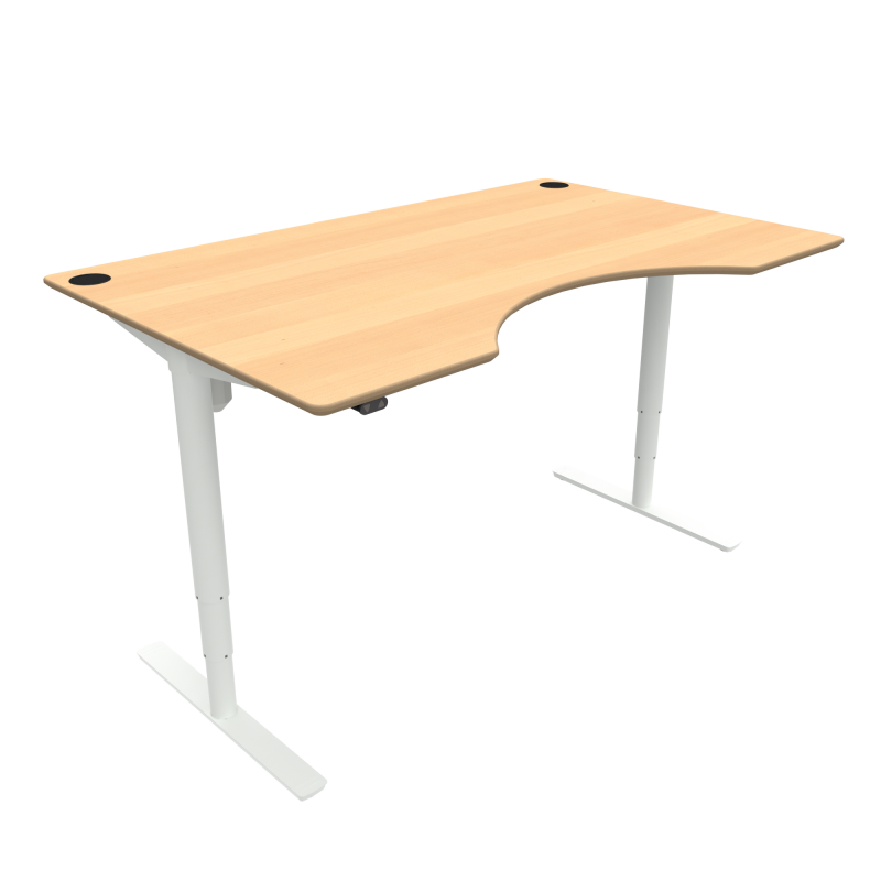 H&aelig;ve-/s&aelig;nkebord | 160x100 cm | B&oslash;g med hvidt stel