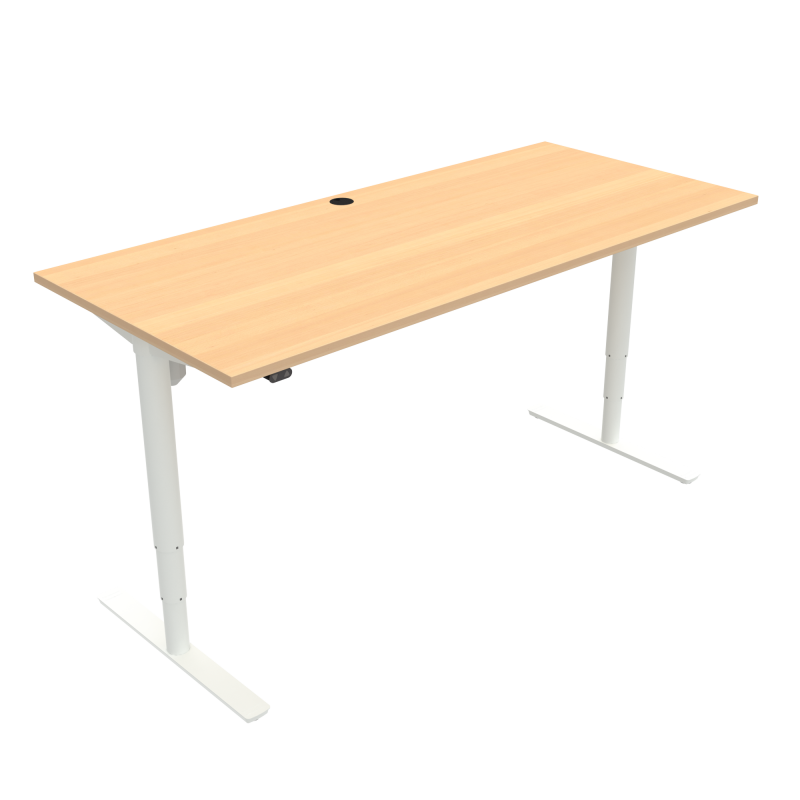 H&aelig;ve-/s&aelig;nkebord | 180x80 cm | B&oslash;g med hvidt stel