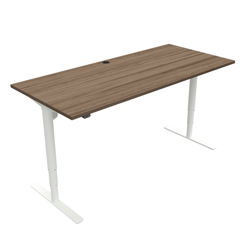 H&aelig;ve-/s&aelig;nkebord | 180x80 cm | Valn&oslash;d med hvidt stel