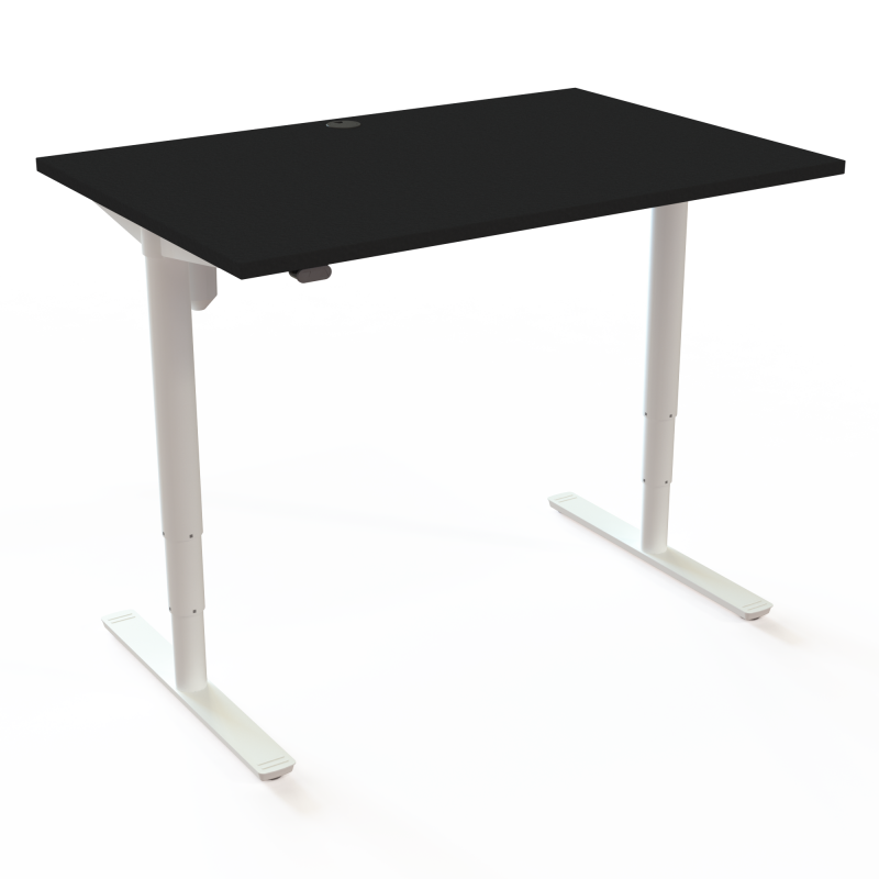 H&aelig;ve-/s&aelig;nkebord | 120x80 cm | Sort  med hvidt stel