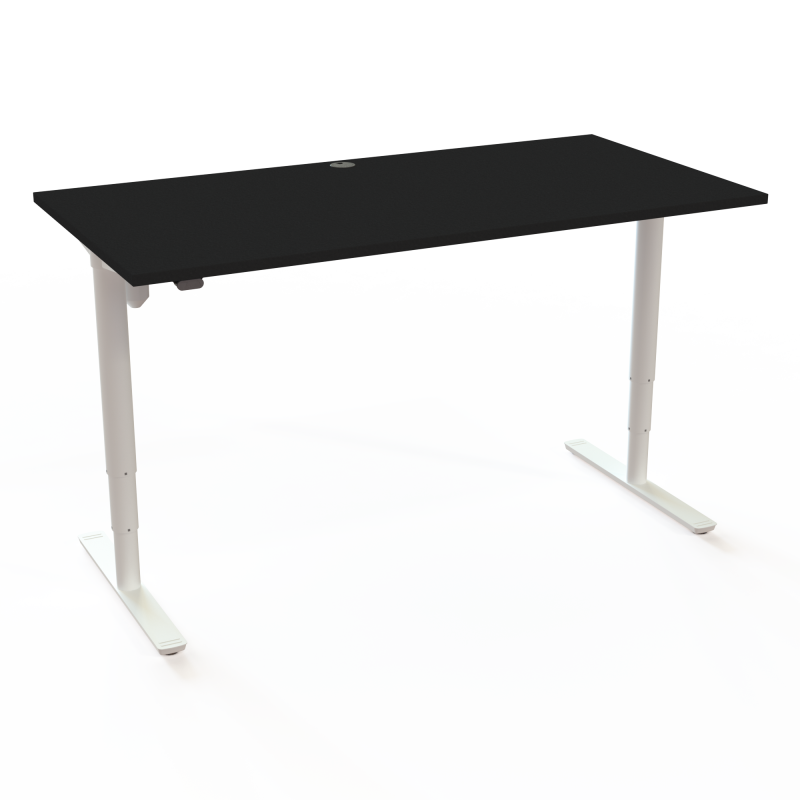H&aelig;ve-/s&aelig;nkebord | 160x80 cm | Sort  med hvidt stel