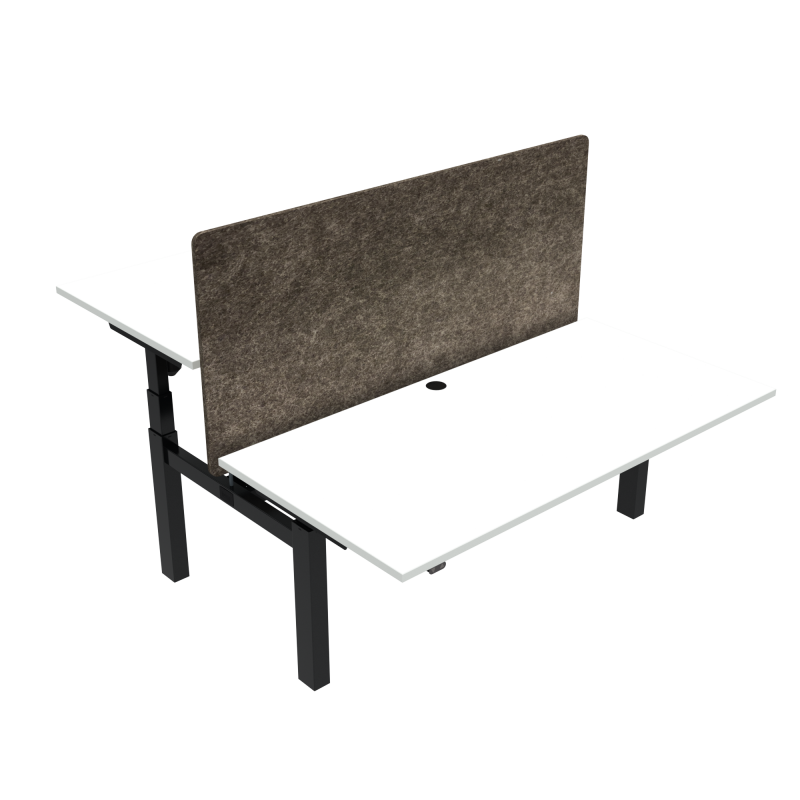 H&aelig;ve-/s&aelig;nkebord | 160x80 cm | Hvid med sort stel