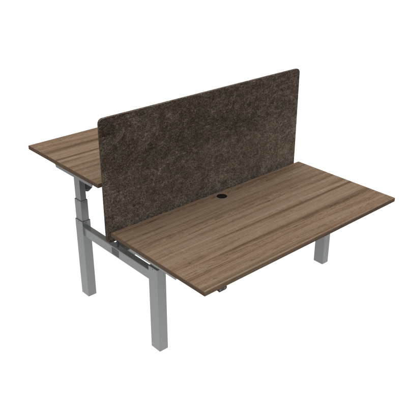 H&aelig;ve-/s&aelig;nkebord | 160x80 cm | Valn&oslash;d med s&oslash;lv stel