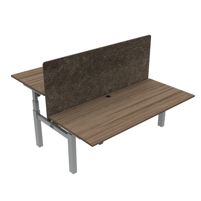 H&aelig;ve-/s&aelig;nkebord | 180x80 cm | Valn&oslash;d med s&oslash;lv stel