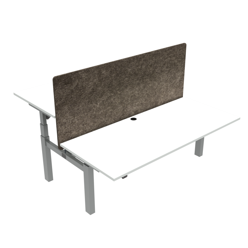 H&aelig;ve-/s&aelig;nkebord | 180x80 cm | Hvid med s&oslash;lv stel