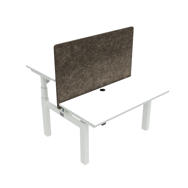 H&aelig;ve-/s&aelig;nkebord | 120x60 cm | Hvid med hvidt stel