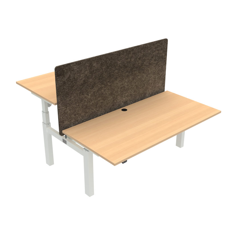H&aelig;ve-/s&aelig;nkebord | 160x80 cm | B&oslash;g med hvidt stel