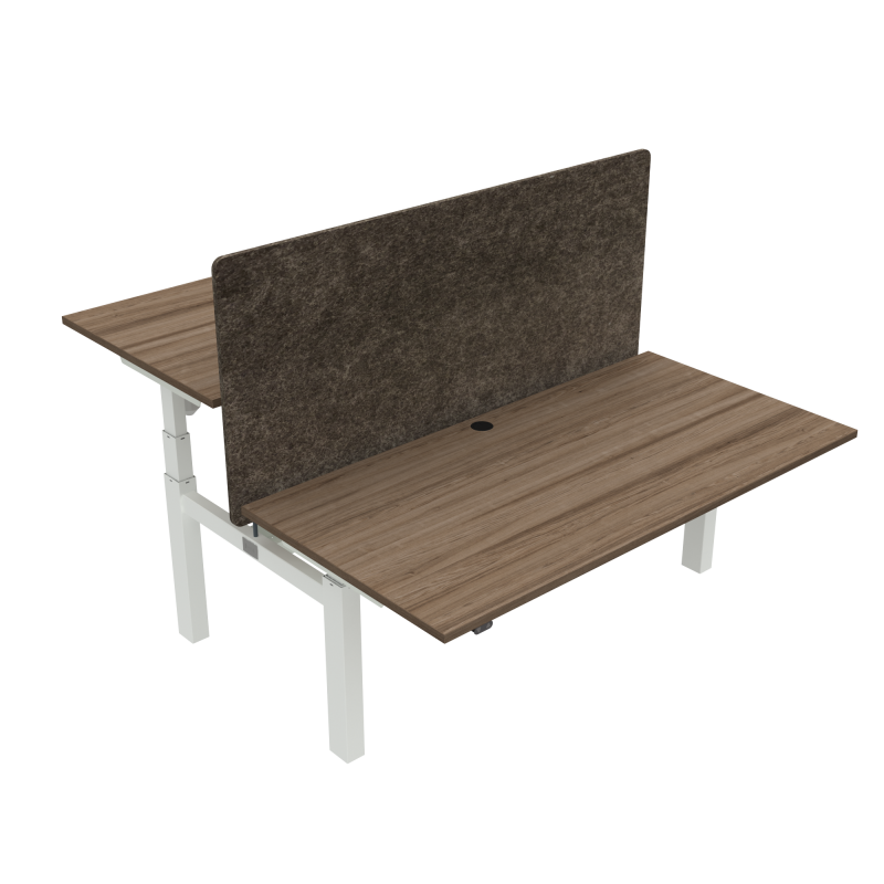H&aelig;ve-/s&aelig;nkebord | 160x80 cm | Valn&oslash;d med hvidt stel