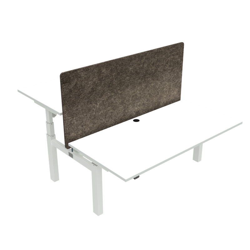 H&aelig;ve-/s&aelig;nkebord | 160x80 cm | Hvid med hvidt stel