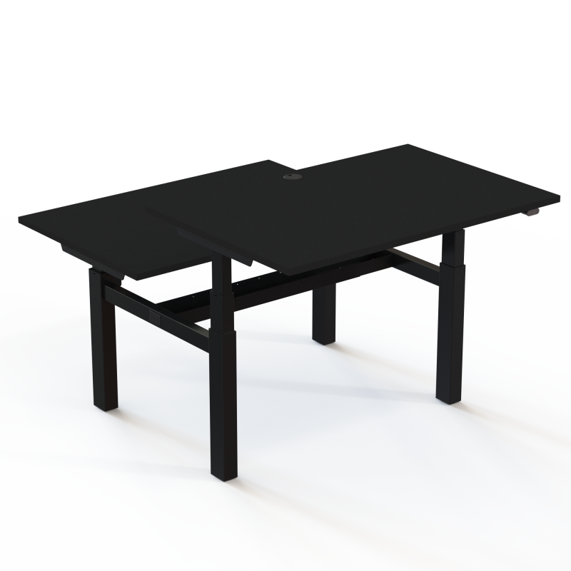 H&aelig;ve-/s&aelig;nkebord | 120x80 cm | Sort  med sort stel