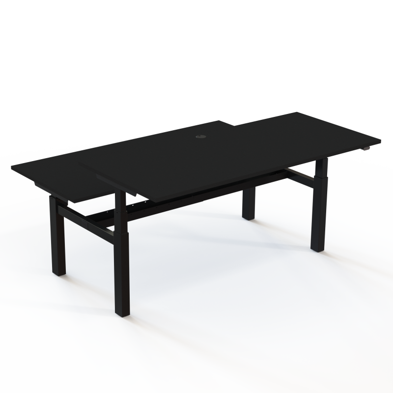 H&aelig;ve-/s&aelig;nkebord | 180x80 cm | Sort  med sort stel