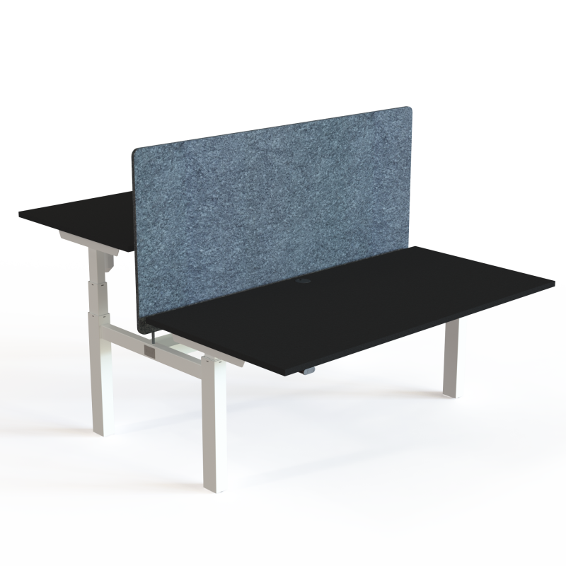 H&aelig;ve-/s&aelig;nkebord | 160x80 cm | Sort  med hvidt stel