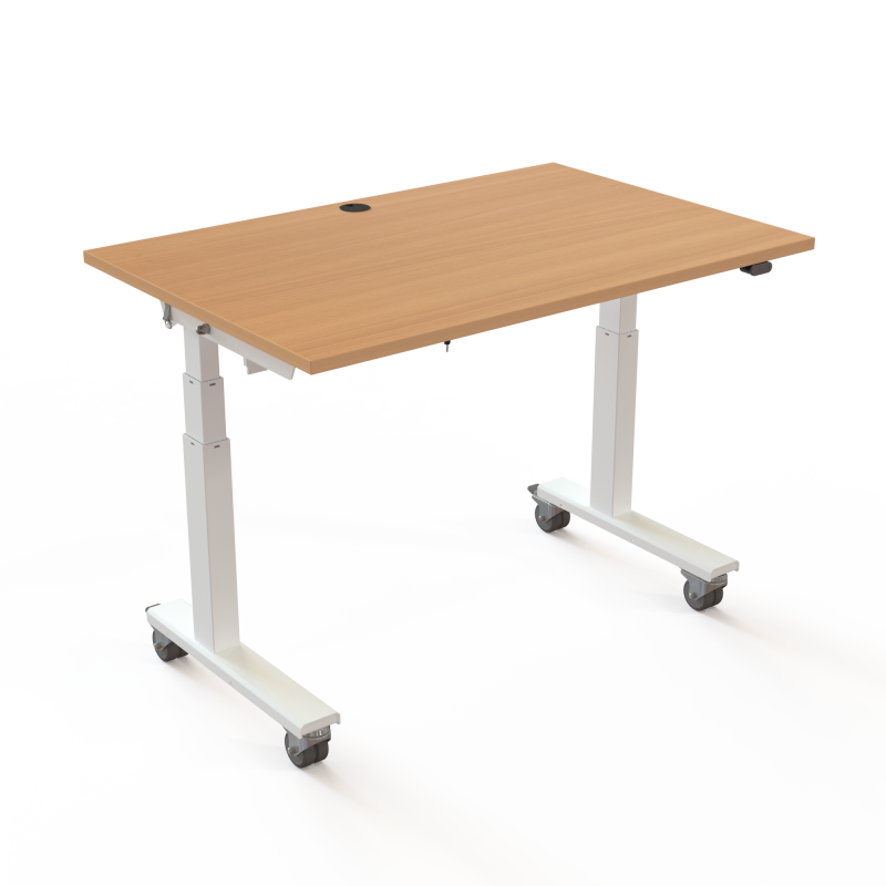 H&aelig;ve-/s&aelig;nkebord | 120x80 cm | B&oslash;g med hvidt stel