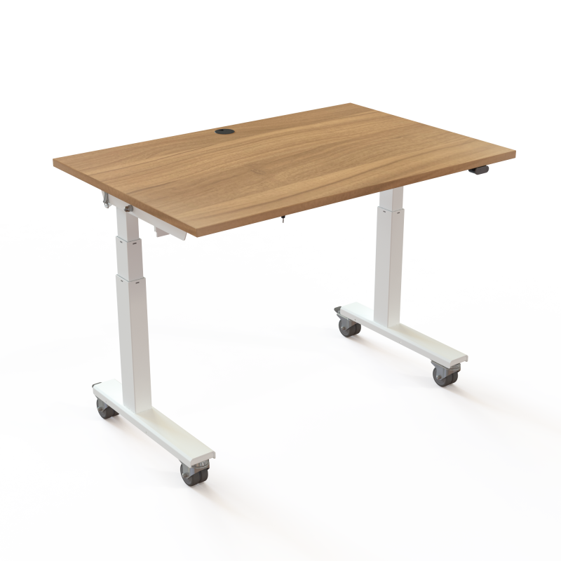 H&aelig;ve-/s&aelig;nkebord | 120x80 cm | Valn&oslash;d med hvidt stel
