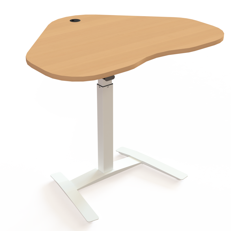 H&aelig;ve-/s&aelig;nkebord | 117x90 cm | B&oslash;g med hvidt stel