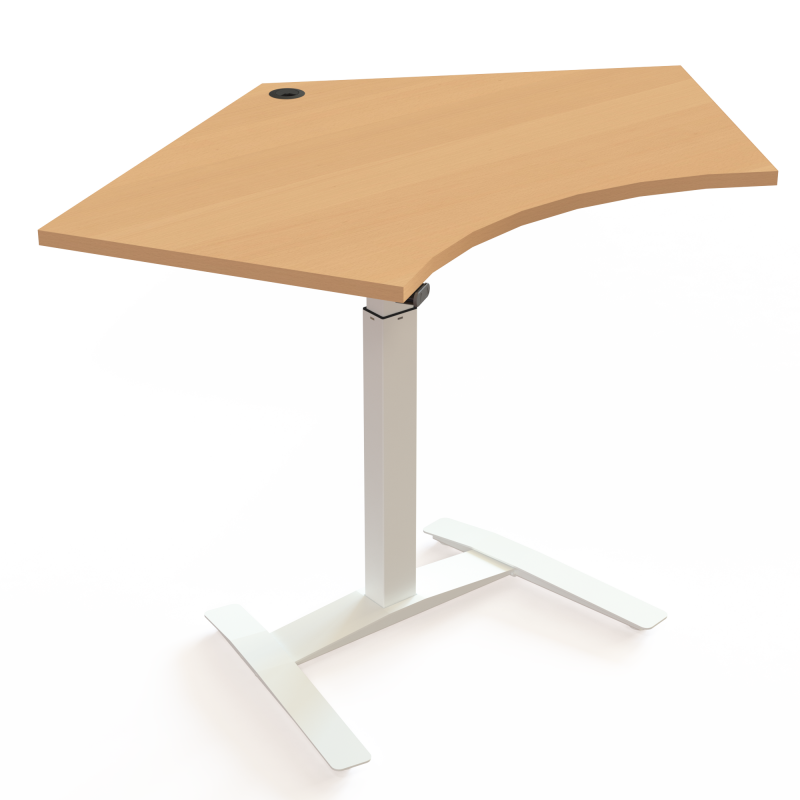 H&aelig;ve-/s&aelig;nkebord | 138x92 cm | B&oslash;g med hvidt stel