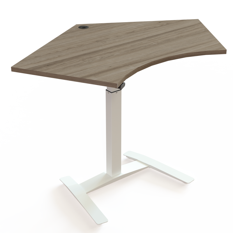 H&aelig;ve-/s&aelig;nkebord | 138x92 cm | Valn&oslash;d med hvidt stel
