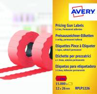 Labels 26x12 G1 fluor red 10-rolls