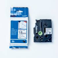 TZe tape 18mmx3m stofbånd strygetape blå på hvid