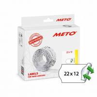 METO etiket aftag 22x12 hvid (12rl/1000)