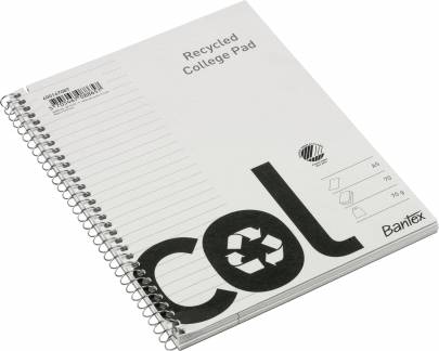 Col kollegieblok recycled papir A5+ linjeret