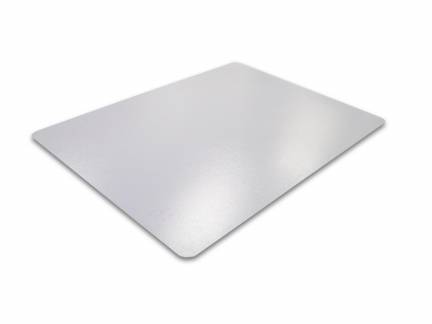 Antistatisk stoleunderlag PVC 116x150 cm h&aring;rdt gul, hvid