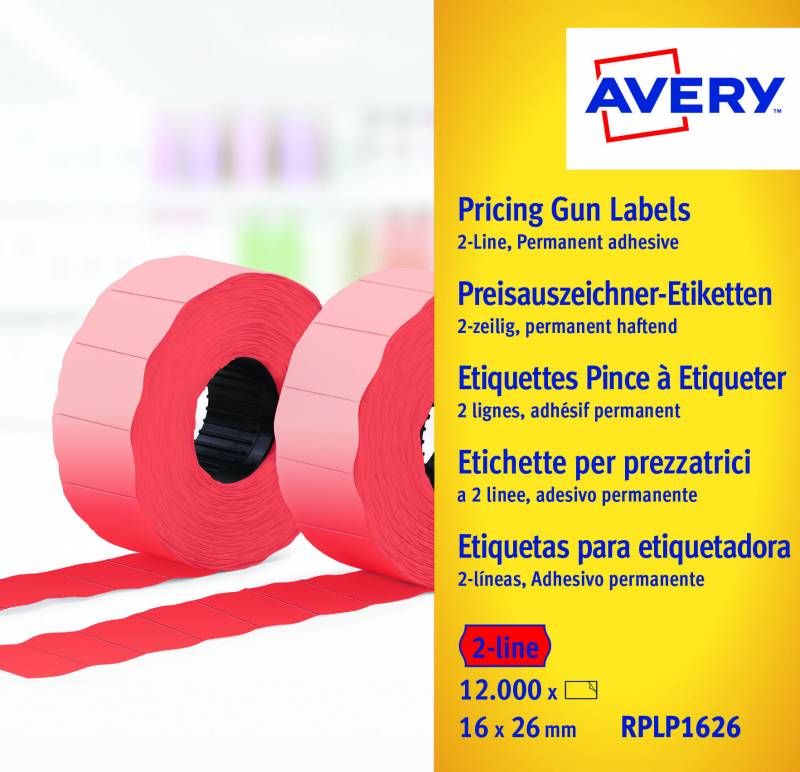 Labels 26x16 G2 fluor red 10-rolls