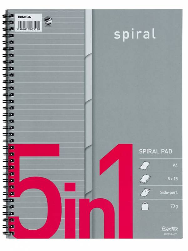 5in1 kollegieblok A4+ linjeret