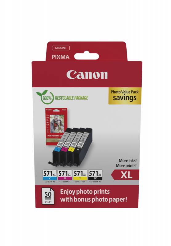 CLI-571XL value pack & 10x15 PP 201 (50)