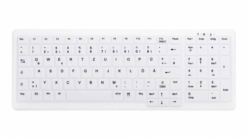 Active Key ClassicClean Med Keyboard IP68 Compact WL White