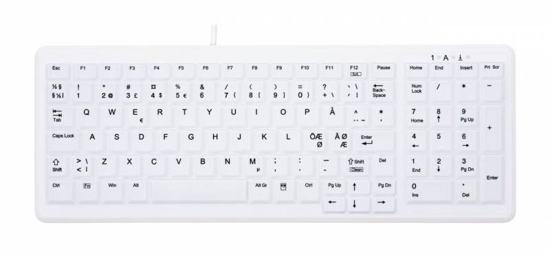 Active Key ClassicClean Med Keyboard IP68 Compact W White