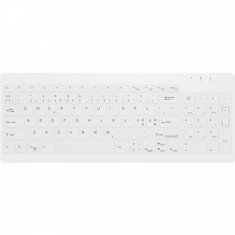 Active Key QuickClean Med Keyboard IP65 Compact WL White