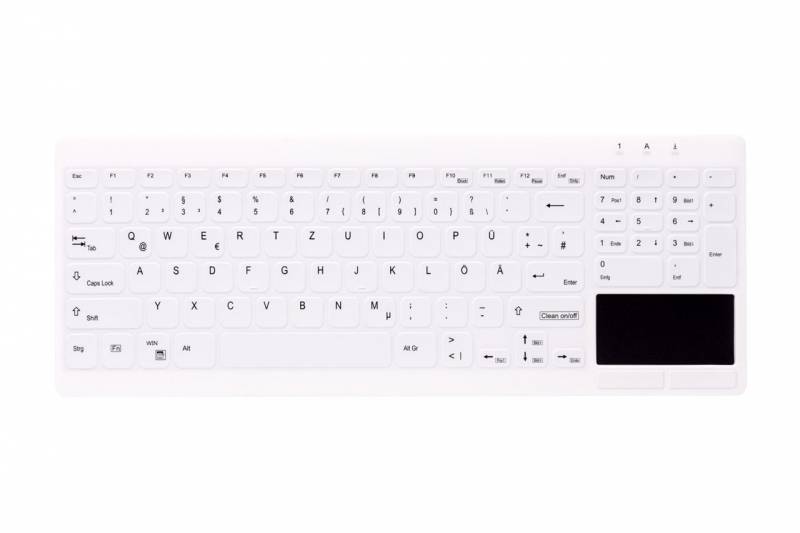 Active Key QuickClean Med KB IP68 Touchpad Comp W White