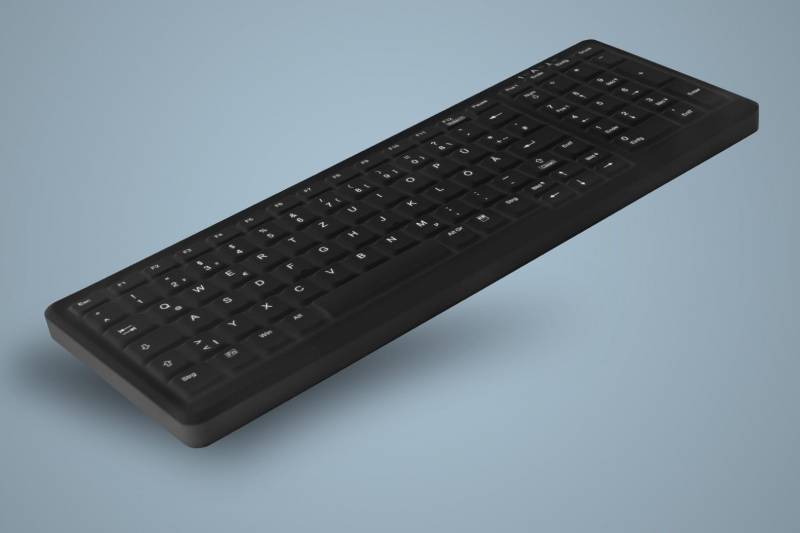 Active Key QuickClean Med KB Rem Cov Backlit Comp W Black