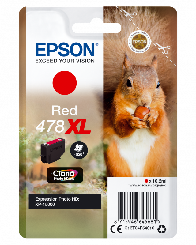 478XL Red Claria Photo HD Ink