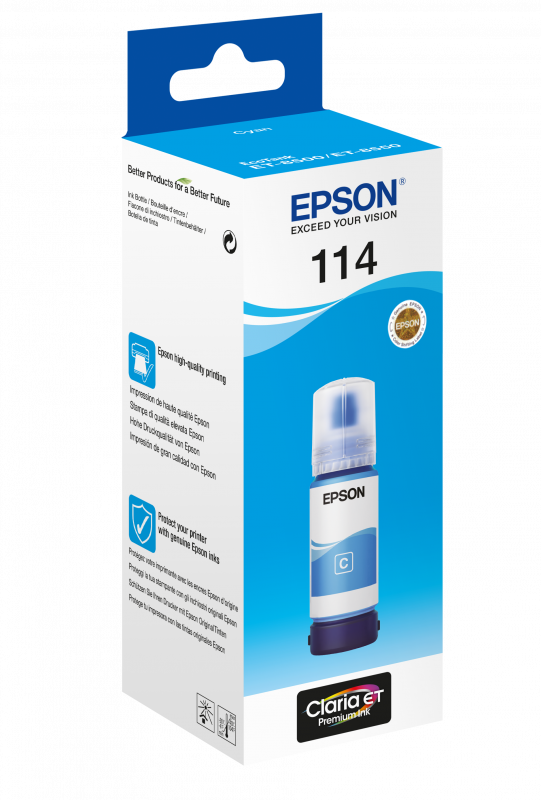 114 EcoTank Cyan Ink bottle