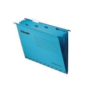 H&aelig;ngemappe m/4 faner A4 bl&aring; (10)