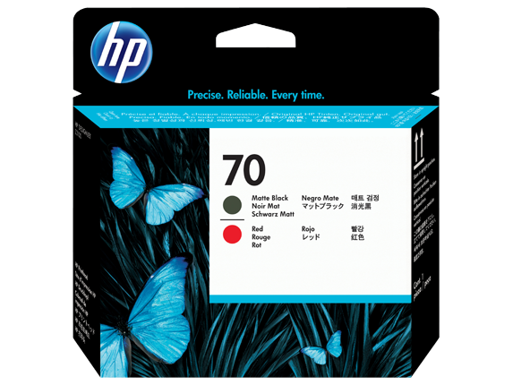 HP 70 matte black & red printhead