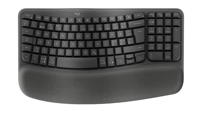 Wave Keys wireless ergonomic keyboard, Graphite (Nordic)