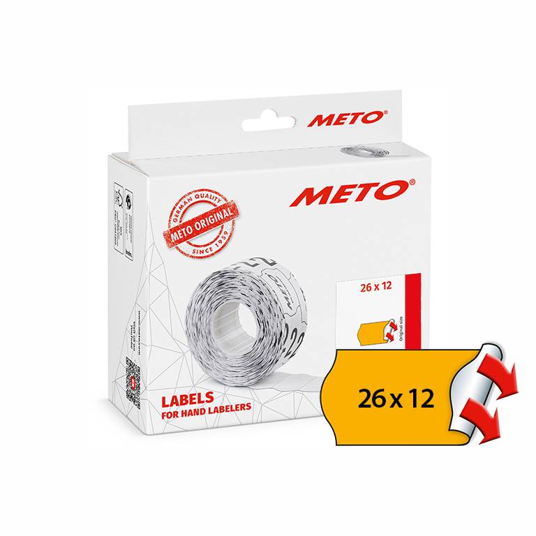 METO etiket perm 26x12 neonorange (12rl/1000)