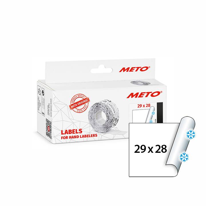 METO fryseetiket perm 29x28 hvid (5rl/1000)
